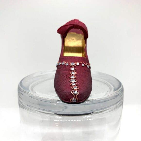 Collectible Miniature Shoe Decoration Burgundy and Metallic - Picture 2 of 10